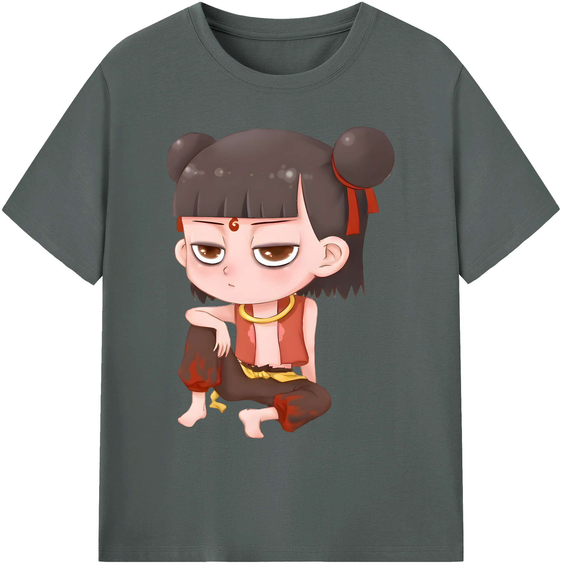 （画像用） Ne Zha 2 ナタ 魔童の大暴れ 綿100％ メンズ半袖Tシャツ｜肌触りやわらか＆通気性
